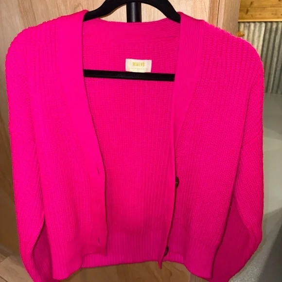 Anthropologie by Maeve Fuchsia Magenta Cardigan Sweater XS - Picture 6 of 7
